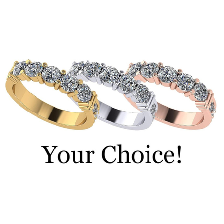 NANA Jewels Simulated Diamond Anniversary ring/wedding band-Shared Prong 5 Stone-1carat twt- Sterling Silver/10K/14k