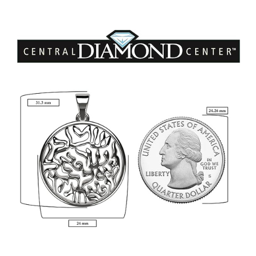 Central Diamond Center Shema Full Prayer Pendant Necklace, Solid .925 Sterling Silver & Gold Plated With A 22" Adjustable Box Chain