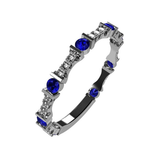 Central Diamond Center Sterling Silver Stackable Birthstone Ring Band w/ Round Cut Simulated Birthstones, Gold Plated