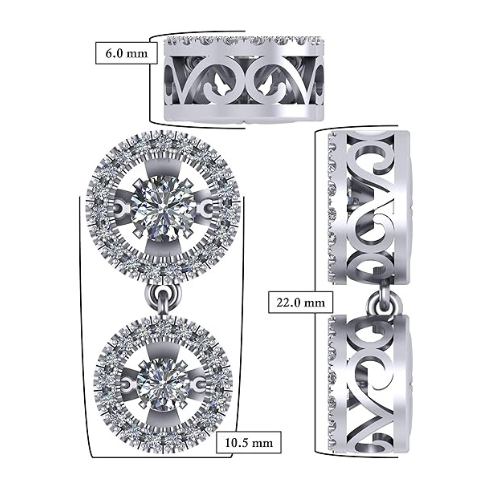 Central Diamond Center Round Double Halo Dancing Gemstone Necklace for Women in 925 Silver & Pure Brilliance Zirconia