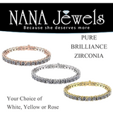 Nana Jewels Pure Brilliance Zirconia Asscher Cut Tennis Bracelet, 7" Or 8" In Gold Plated Sterling Silver, 13.00Ctw-53.00Ctw