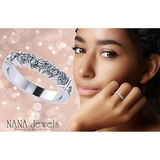 NANA Jewels Simulated Diamond Anniversary ring/wedding band-Shared Prong 5 Stone-1carat twt- Sterling Silver/10K/14k