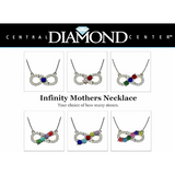 Close-up of 14K Gold Infinity Birthstone Necklace.