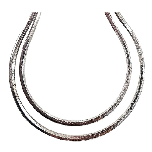 Central Diamond Center Sterling Silver 1.00mm Square Snake Chain, Made in Italy, White/Yellow/Rose Gold Plated