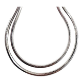 Central Diamond Center Sterling Silver 1.00mm Square Snake Chain, Made in Italy, White/Yellow/Rose Gold Plated