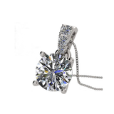 2 Carat Total Weight Moissanite Stud Earrings 14k Gold Post-Matching Solitaire Pendant in Sterling Silver