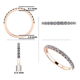 NANA Jewels Wedding Band Cubic Zirconia in 925 Sterling Silver 10K and 14K Gold Half Eternity Stackable Anniversary Ring Size 4-12