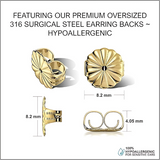 Nana Jewels Sterling Silver Asscher-Cut Pure Brilliance Zirconia Stud Earrings,(0.75 to 4 Cttw) Hypoallergenic