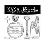 NANA Jewels 1.00ct to 4.00ct Simulated Diamond Engagement Ring Round Solitaire Sterling Silver 10k-14k