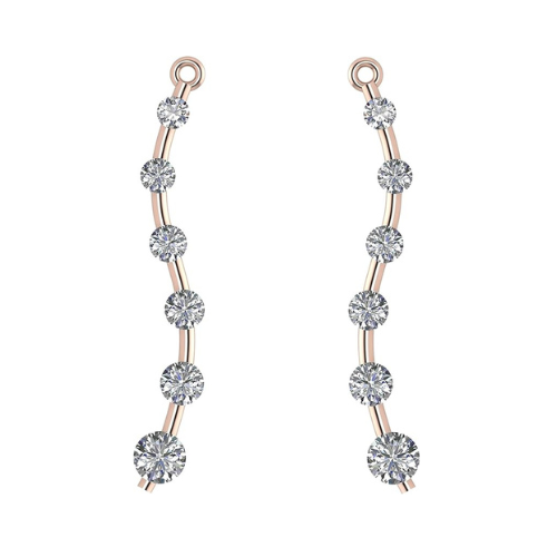 Earring Jacket for Stud Earrings in Solid 925 Sterling Silver made with Pure Brilliance Zirconia CZ