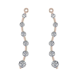 Earring Jacket for Stud Earrings in Solid 925 Sterling Silver made with Pure Brilliance Zirconia CZ