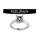 NANA Jewels 1.50 to 3.00ct Asscher Cut simulated Diamond Engagement Ring 10K-14K Gold Lucita
