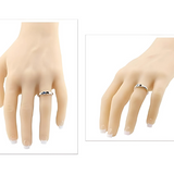Central Diamond Center S-Bar Couples 2 Stone Ring w/ Simulated Birthstones, Sterling Silver, 10K, or 14K Gold