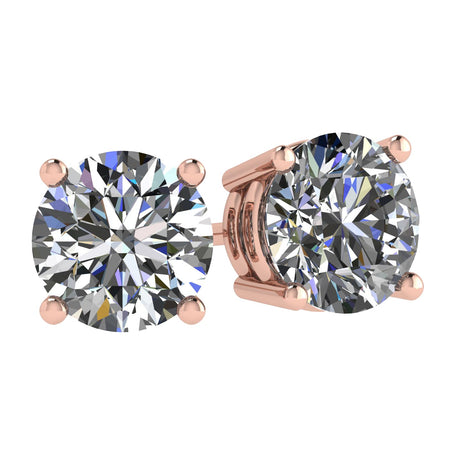 Central Diamond Center 14K Hypoallergenic Solid Gold Post Swarovski Zirconia Stud Earrings-Premium Comfort, No Irritation-Classic Gift for Sensitive Ears (Various Sizes)