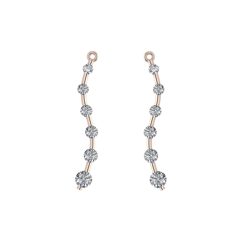 Earring Jacket for Stud Earrings in Solid 925 Sterling Silver made with Pure Brilliance Zirconia CZ