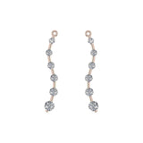 Earring Jacket for Stud Earrings in Solid 925 Sterling Silver made with Pure Brilliance Zirconia CZ
