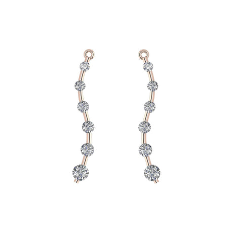 Earring Jacket for Stud Earrings in Solid 925 Sterling Silver made with Pure Brilliance Zirconia CZ