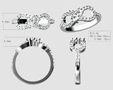 Central Diamond Center Infinity Couples 2 Stone Ring w/Simulated Birthstones in Silver, 10K or 14K Gold