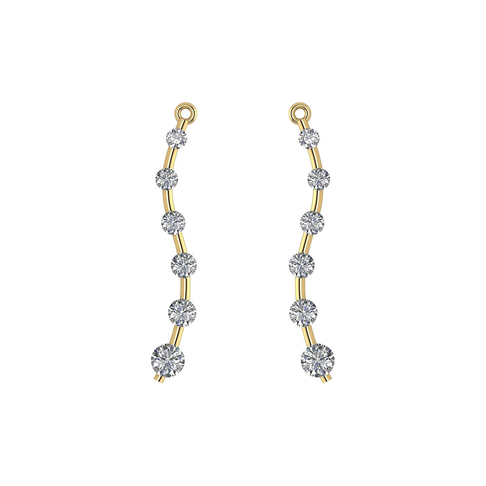 Earring Jacket for Stud Earrings in Solid 925 Sterling Silver made with Pure Brilliance Zirconia CZ
