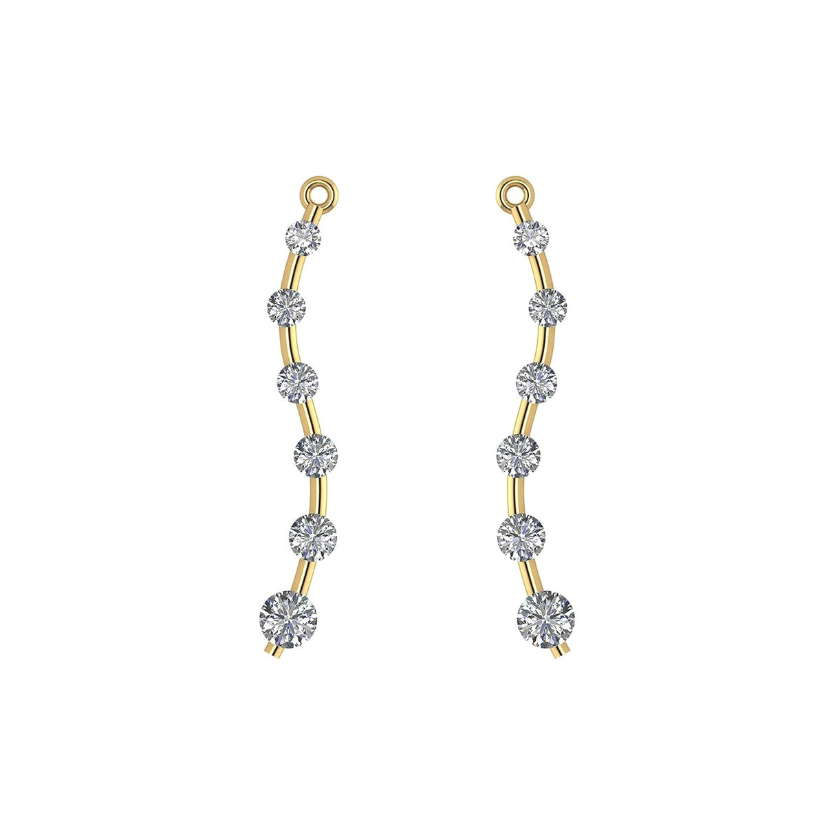 Earring Jacket for Stud Earrings in Solid 925 Sterling Silver made with Pure Brilliance Zirconia CZ