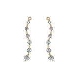 Earring Jacket for Stud Earrings in Solid 925 Sterling Silver made with Pure Brilliance Zirconia CZ