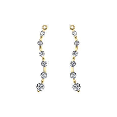 Earring Jacket for Stud Earrings in Solid 925 Sterling Silver made with Pure Brilliance Zirconia CZ