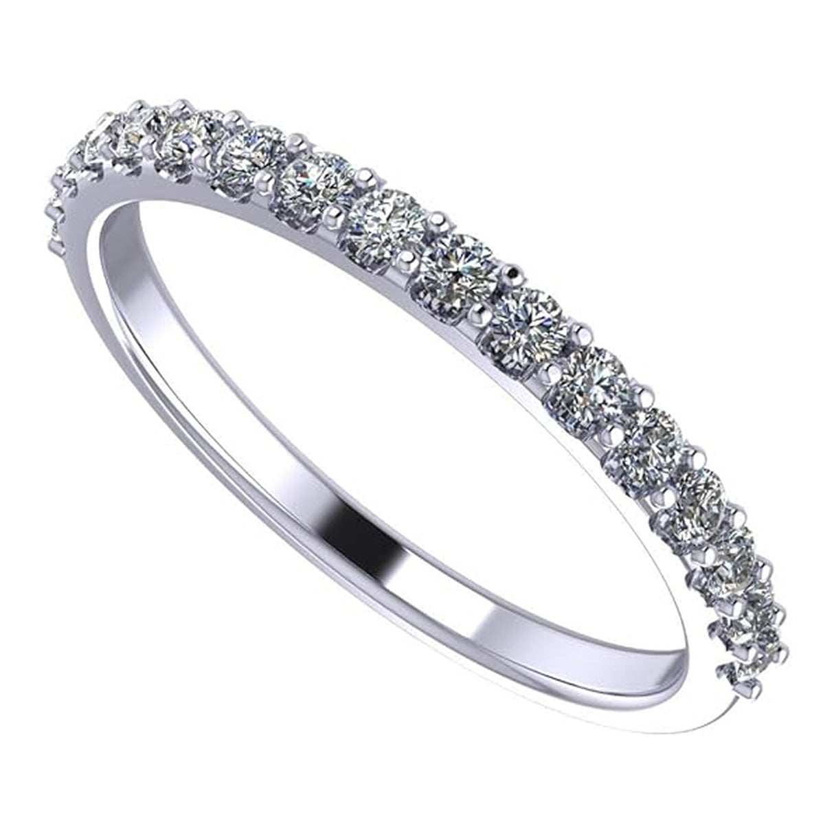 NANA Jewels Wedding Band CZ Ring 3/8cttw Stackable Ring in Solid 10K Gold w/Pure Brilliance Zirconia, Fashion Ring