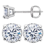 0.20ct-0.30ct CVD-Lab-Grown Diamond Stud Earrings (E-F, VS-SI), Solid 14K Gold & Silver, Threaded or Friction Post