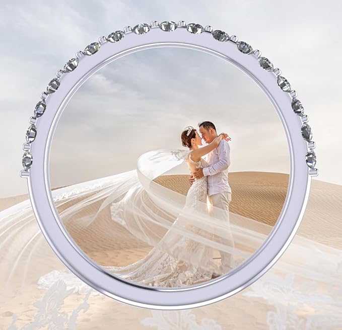 NANA Jewels Wedding Band Cubic Zirconia in 925 Sterling Silver 10K and 14K Gold Half Eternity Stackable Anniversary Ring Size 4-12