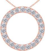 Central Diamond Center Sterling Silver Circle of Life Pendant Necklace – 5.00 Carat Cubic Zirconia (27 Stones, 3.50mm Each) – 925 Silver, 5g – Eternal Love Jewelry for Women