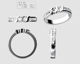Central Diamond Center S-Bar w/Sides Couple's Ring with Simulated Birthstones in Sterling Silver, 10K or 14k Solid GOLD