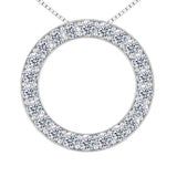 Central Diamond Center Sterling Silver Circle of Life Pendant Necklace – 5.00 Carat Cubic Zirconia (27 Stones, 3.50mm Each) – 925 Silver, 5g – Eternal Love Jewelry for Women