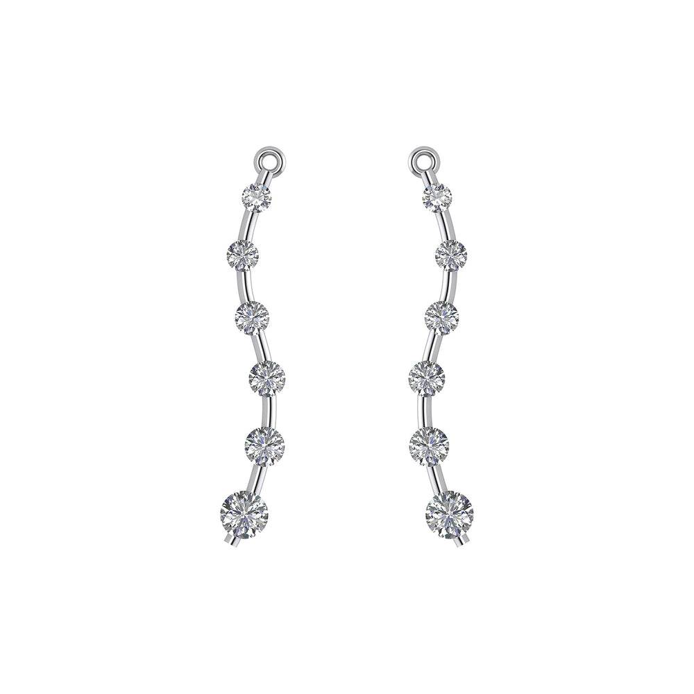 Earring Jacket for Stud Earrings in Solid 925 Sterling Silver made with Pure Brilliance Zirconia CZ