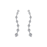 Earring Jacket for Stud Earrings in Solid 925 Sterling Silver made with Pure Brilliance Zirconia CZ