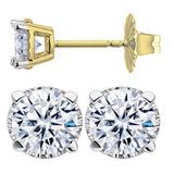 0.20ct-0.30ct CVD-Lab-Grown Diamond Stud Earrings (E-F, VS-SI), Solid 14K Gold & Silver, Threaded or Friction Post