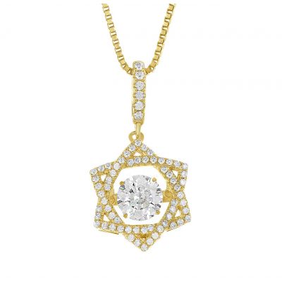 Pure Brilliance CZ Star of David dancing pendant.
