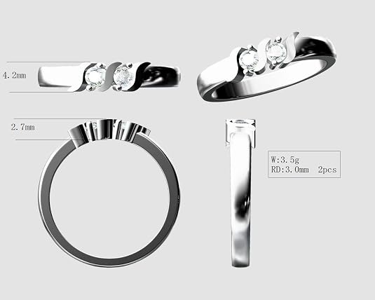 Central Diamond Center S-Bar Couples 2 Stone Ring w/ Simulated Birthstones, Sterling Silver, 10K, or 14K Gold