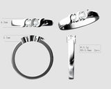 Central Diamond Center S-Bar Couples 2 Stone Ring w/ Simulated Birthstones, Sterling Silver, 10K, or 14K Gold