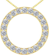 Central Diamond Center Sterling Silver Circle of Life Pendant Necklace – 5.00 Carat Cubic Zirconia (27 Stones, 3.50mm Each) – 925 Silver, 5g – Eternal Love Jewelry for Women