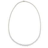 Central Diamond Center Sterling Silver & Graduated CZ 3 or 4 prongs Tennis Necklace, 18", White, Yellow or Rose Gold Plated