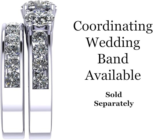 Central Diamond Center 3 Stone Past Present Future Ring your choice Gold-Silver Cz-2.50ctw & 3.50ctw