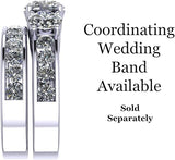 Central Diamond Center 3 Stone Past Present Future Ring your choice Gold-Silver Cz-2.50ctw & 3.50ctw