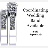 Central Diamond Center 3 Stone Past Present Future Ring your choice Gold-Silver Cz-2.50ctw & 3.50ctw