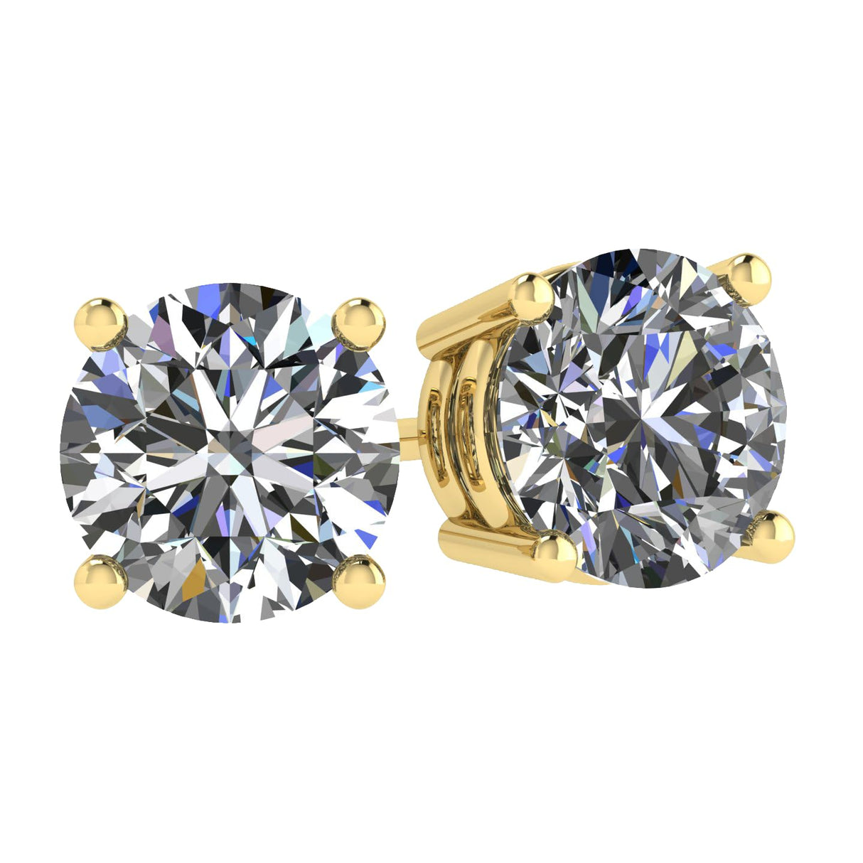 Central Diamond Center 14K Hypoallergenic Solid Gold Post Swarovski Zirconia Stud Earrings-Premium Comfort, No Irritation-Classic Gift for Sensitive Ears (Various Sizes)