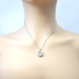925 Sterling Silver Pure Brilliance CZ drum pendant.