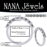 NANA Jewels 1.00ct Simulated Diamond Wedding Rings Anniversary Band, Wedding Sets for Women in Silver, 10K or 14K