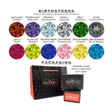 Central Diamond Center Oval Rope Mothers Birthstone Ring w/ 1 to 12 Simulated Gemstones in Sterling Silver, 10K, or 14K Gold For Women