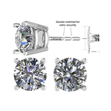 2 Carat Total Weight Moissanite Stud Earrings 14k Gold Post-Matching Solitaire Pendant in Sterling Silver