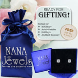 Simulated Diamond Stud Earrings Round Sterling Silver Hypoallergenic 0.30-8.00cttw