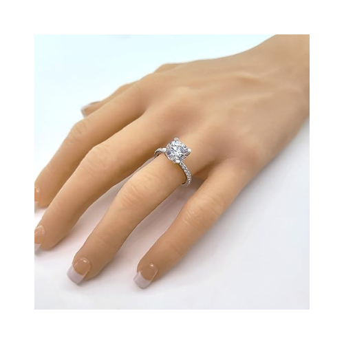 NANA Jewels 1.00ct to 4.00ct Simulated Diamond Engagement Ring Round Solitaire Sterling Silver 10k-14k